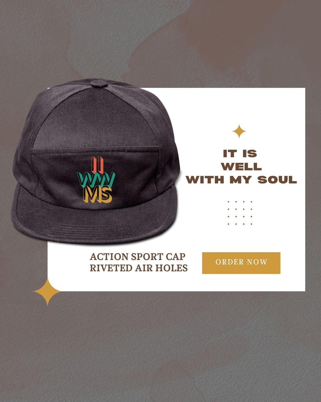 It Is Well With My Soul Action Sport Hat | Leather Adjustable Strap Back