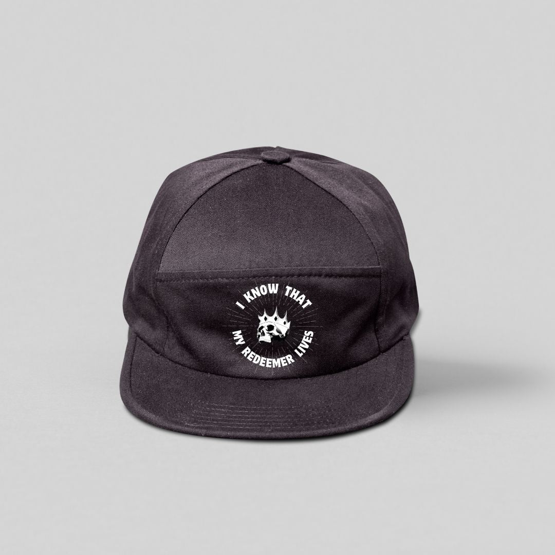 "I Know That My Redeemer Lives" Skulls Action Sport Hat | Leather Adjustable Strap Back
