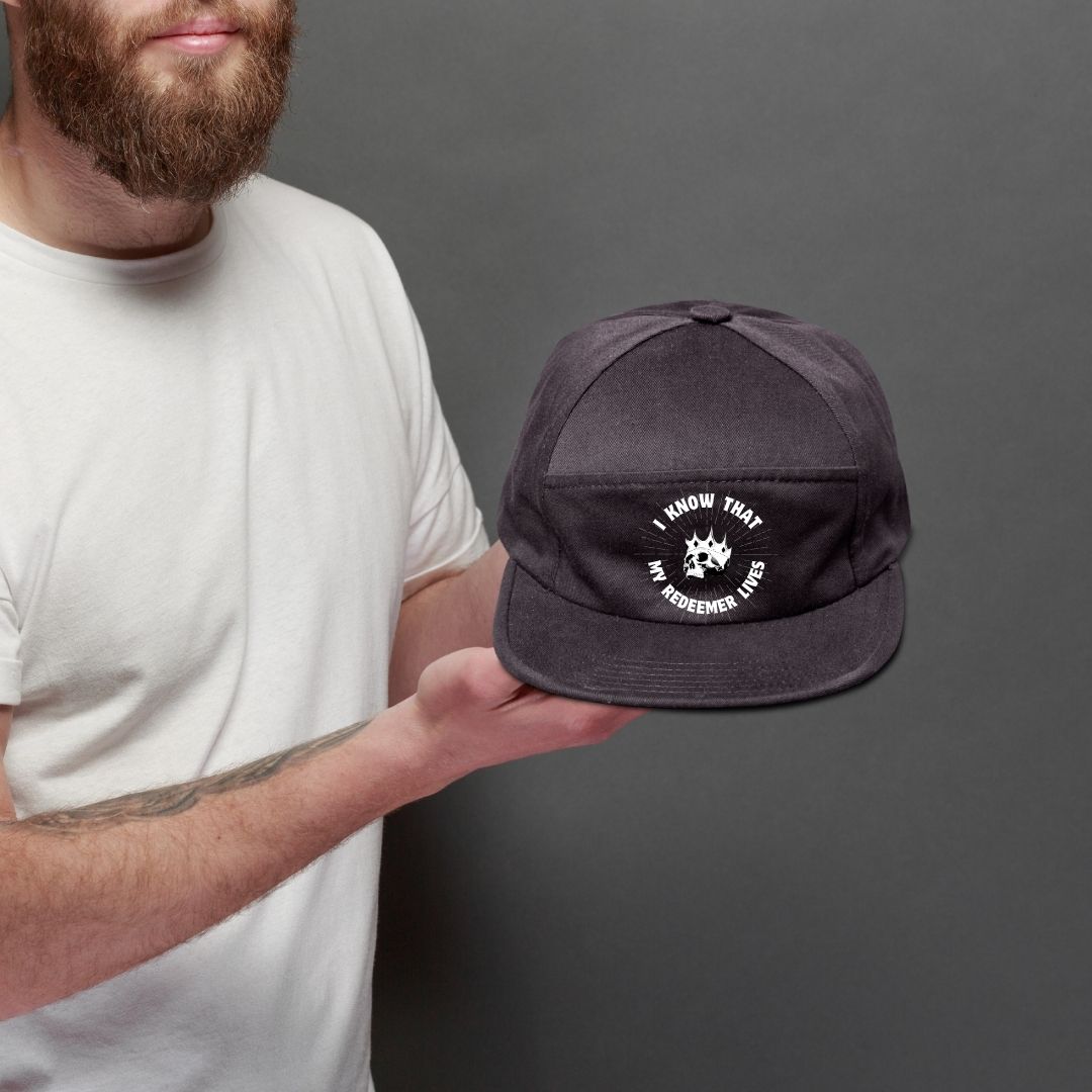 "I Know That My Redeemer Lives" Skulls Action Sport Hat | Leather Adjustable Strap Back