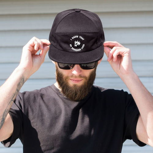 "I Know That My Redeemer Lives" Skulls Action Sport Hat | Leather Adjustable Strap Back